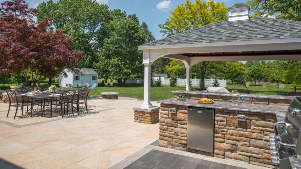 Story Of A Landscape: Outdoor Living Room With Porcelain Paver Patio Installation